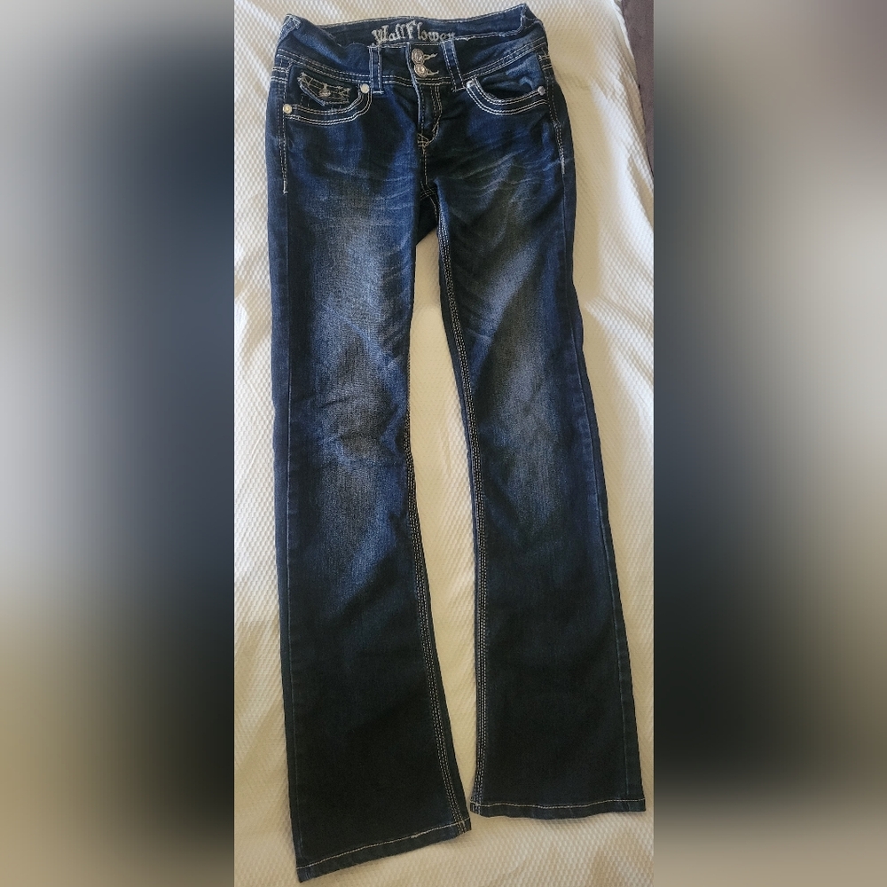 Wallflower Dark Blue Flare Jeans